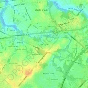 Cherry Valley地形图、海拔、地势