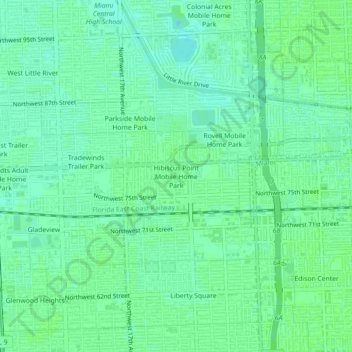 Hibiscus Point Mobile Home Park地形图、海拔、地势