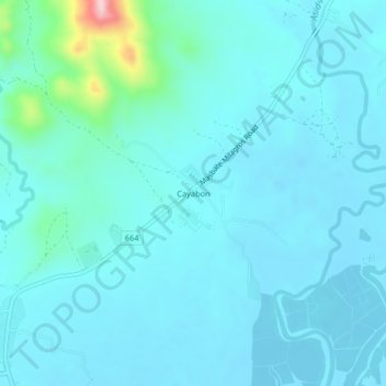 Cayabon地形图、海拔、地势