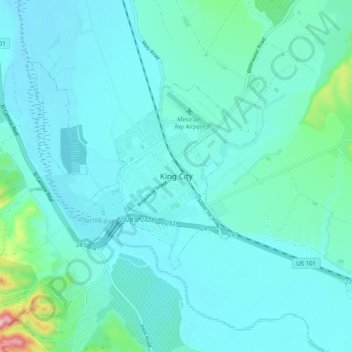 King City地形图、海拔、地势