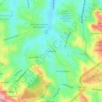 Primavera地形图、海拔、地势
