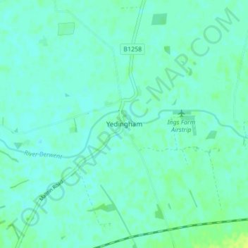 Yedingham地形图、海拔、地势