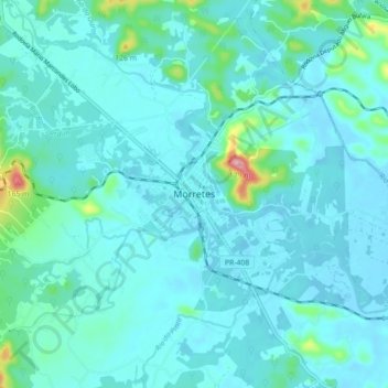 Morretes地形图、海拔、地势