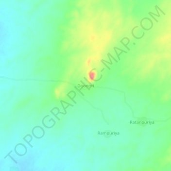 Doongri地形图、海拔、地势