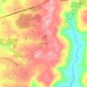 Morro Alto地形图、海拔、地势