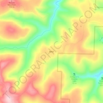 Ryker地形图、海拔、地势