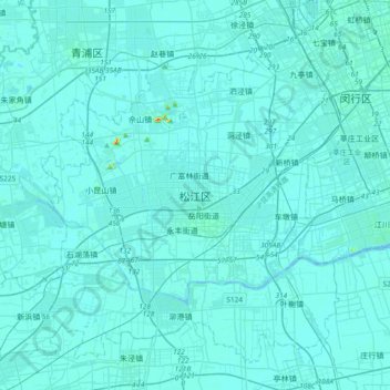 松江区地形图、海拔、地势