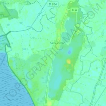 Saint-Firmin地形图、海拔、地势