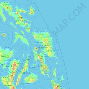 Samar地形图、海拔、地势
