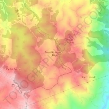 Barro Blanco地形图、海拔、地势