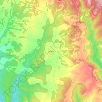 Gargallà地形图、海拔、地势