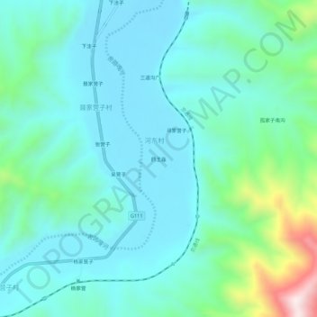 药王庙地形图、海拔、地势