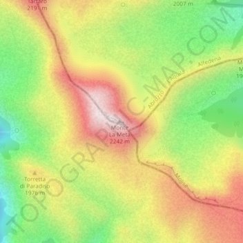 Monte La Meta地形图、海拔、地势