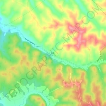 Cofer地形图、海拔、地势