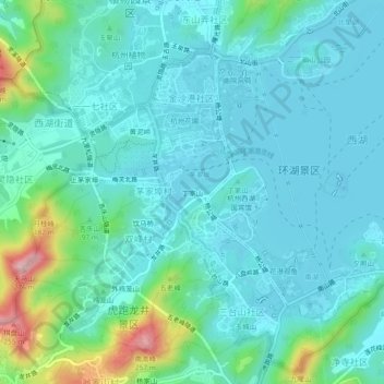丁家山地形图、海拔、地势