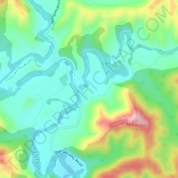 Mangamahu地形图、海拔、地势
