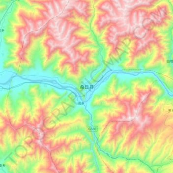 桑日县地形图、海拔、地势