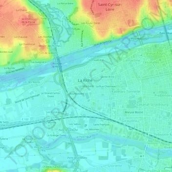 La Rifardière地形图、海拔、地势