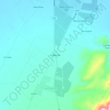 Cordillerilla地形图、海拔、地势