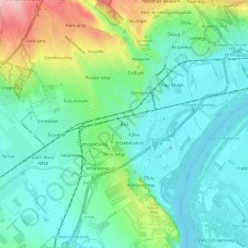 Érd地形图、海拔、地势
