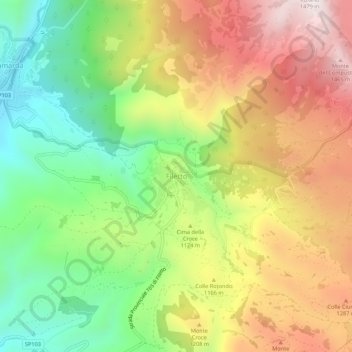 Filetto地形图、海拔、地势