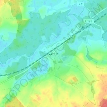 Zernin地形图、海拔、地势
