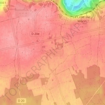 Courbon地形图、海拔、地势