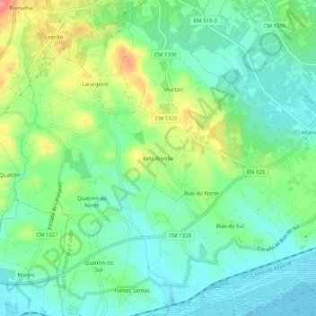 Belo Romão地形图、海拔、地势