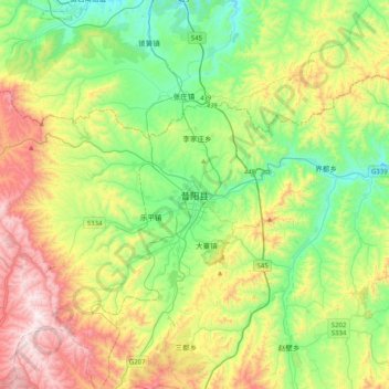 昔阳县地形图、海拔、地势