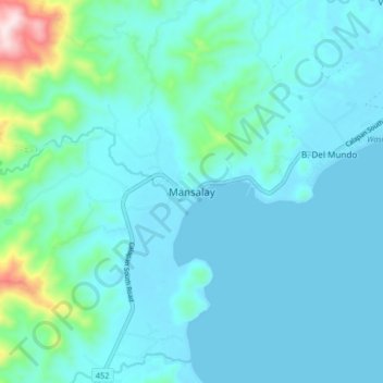 Mansalay地形图、海拔、地势