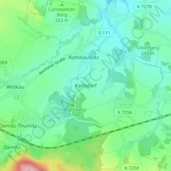 Karlsdorf地形图、海拔、地势