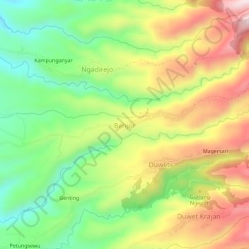 Benjor地形图、海拔、地势