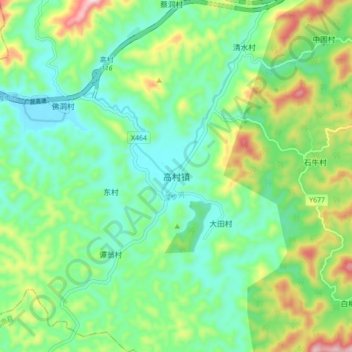 高村镇地形图、海拔、地势
