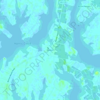 Bozman地形图、海拔、地势