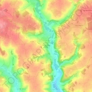 Clos de Beau Soleil地形图、海拔、地势
