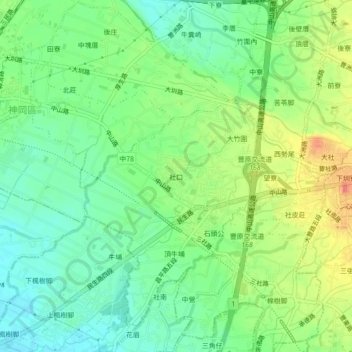 社口地形图、海拔、地势