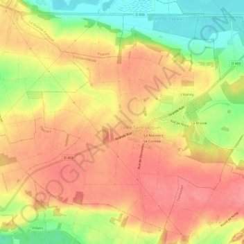 L'Orme Nochet地形图、海拔、地势