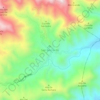 San Bernardo地形图、海拔、地势