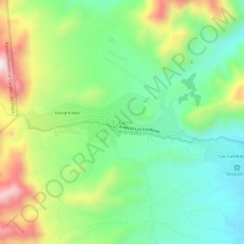 El Salto地形图、海拔、地势