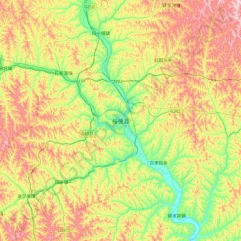 绥德县地形图、海拔、地势