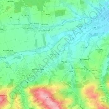 Perbersdorf地形图、海拔、地势