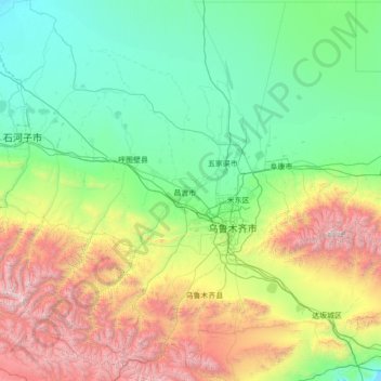 昌吉回族自治州地形图、海拔、地势
