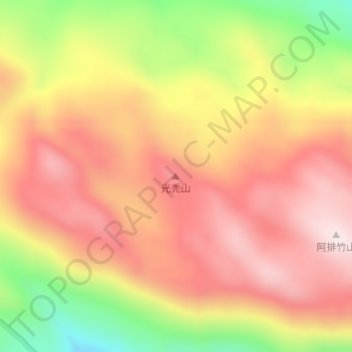 光秃山地形图、海拔、地势