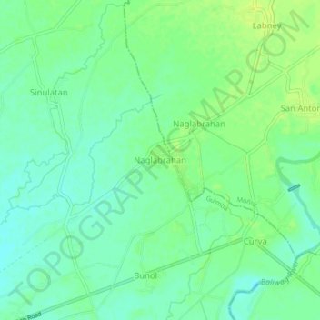 Naglabrahan地形图、海拔、地势