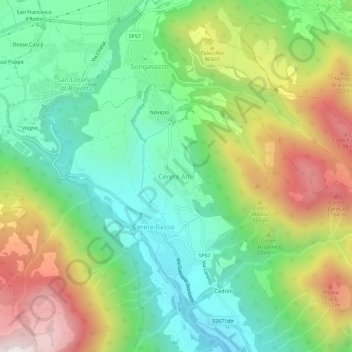 Cerete Alto地形图、海拔、地势