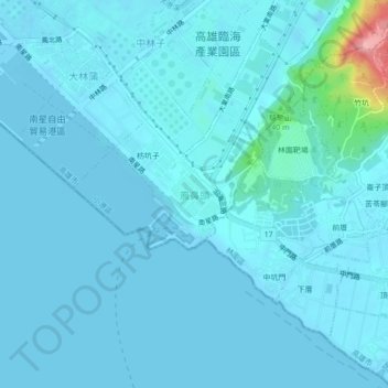 鳳鼻頭地形图、海拔、地势