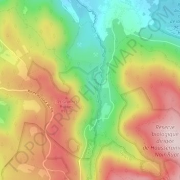 Housseramont地形图、海拔、地势