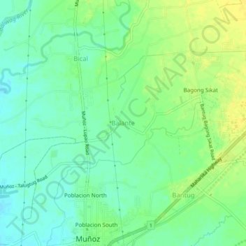 Balante地形图、海拔、地势