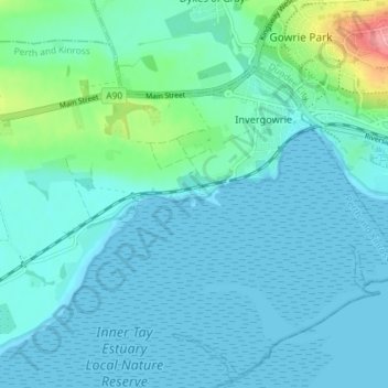 Kingoodie地形图、海拔、地势