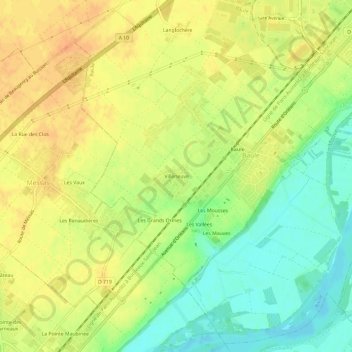Villeneuve地形图、海拔、地势